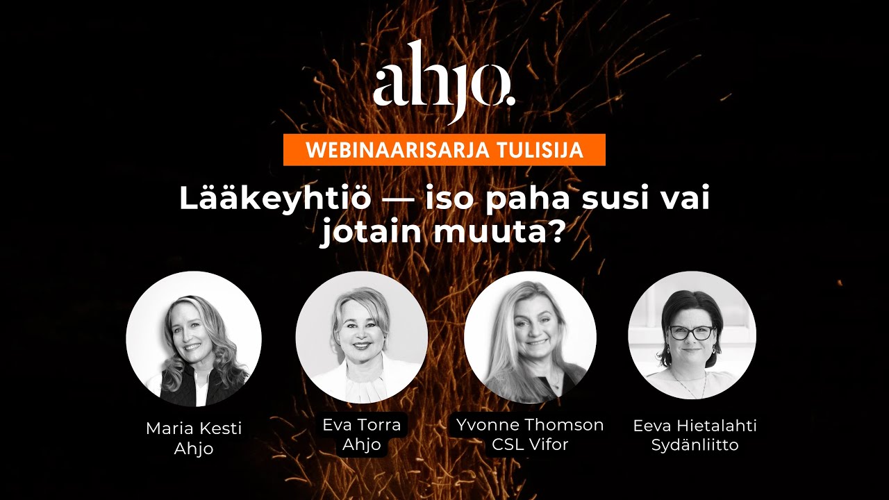 Webinaarisarja Tulisija: Lääkeyhtiö – iso paha susi vai jotain muuta?