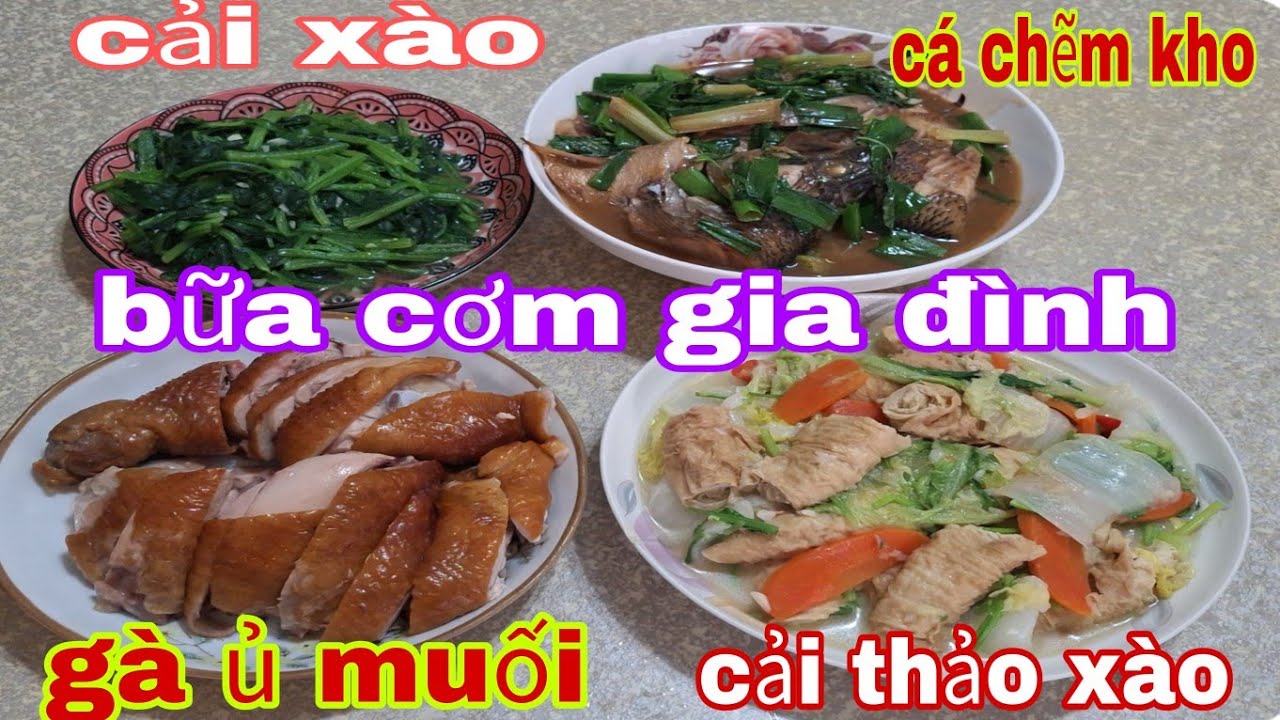 Cuộc sống tại Đài Loan| bữa cơm gia đình cá chẽm kho cải thảo xào gà ủ muối cải bó xôi xào