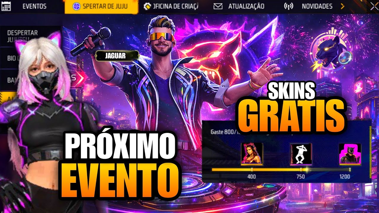 TUDO DO NOVO MEGA EVENTO DE FEVEREIRO BAILE DO JAGUAR, SKINS GRÁTIS E MAIS NOVIDADES FREE FIRE
