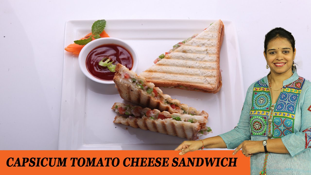 CAPSICUM TOMATO CHEESE SANDWICH - Mrs Vahchef