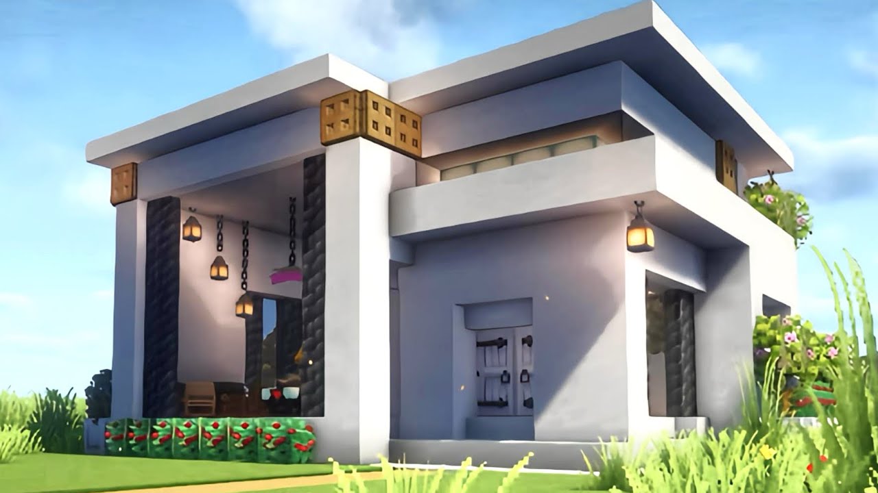 Minecraft: How to Build a Modern House Tutorial (Easy to Follow) - Interior in Description!