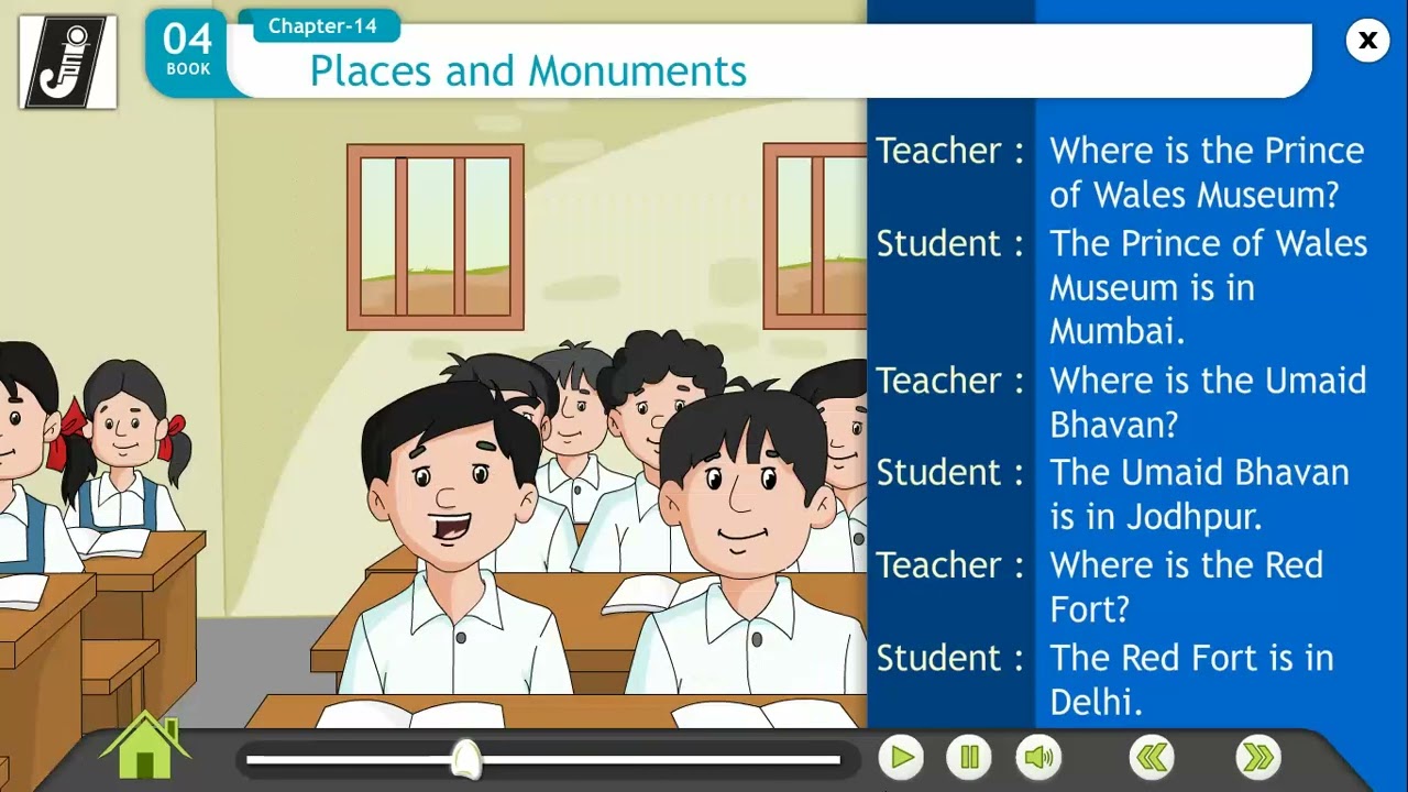 Ch 14 | Jay Cee |  lets talk well english | Class 4 | Places and monuments  | For children