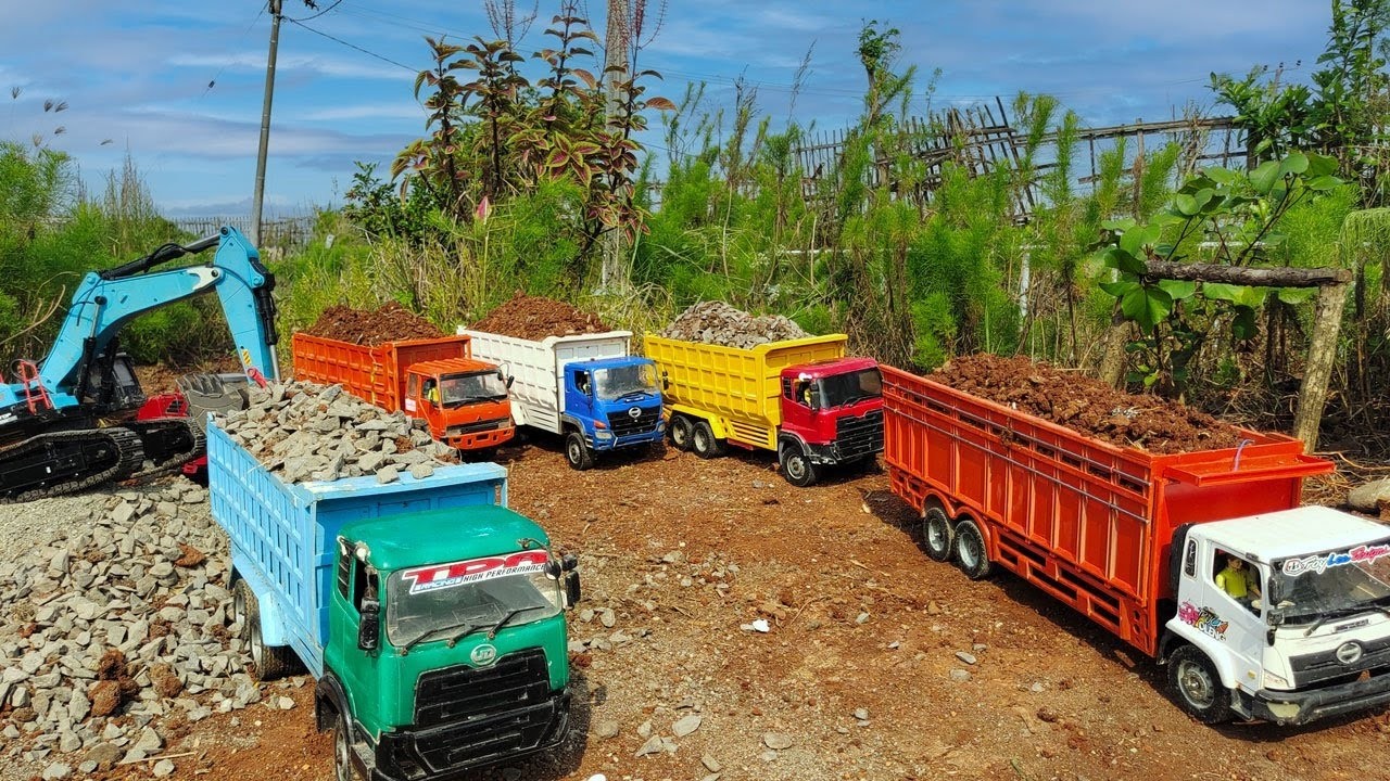 Woow Mobil Truk Tronton RC Scania Ud Quester Isuzu Giga Hino 500 lewati Banjir muatan Berat