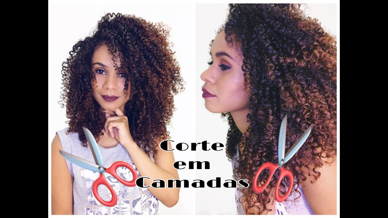COMO CORTO O MEU CABELO CACHEADO EM CASA\CORTE EM CAMADAS | Jayne Bruno