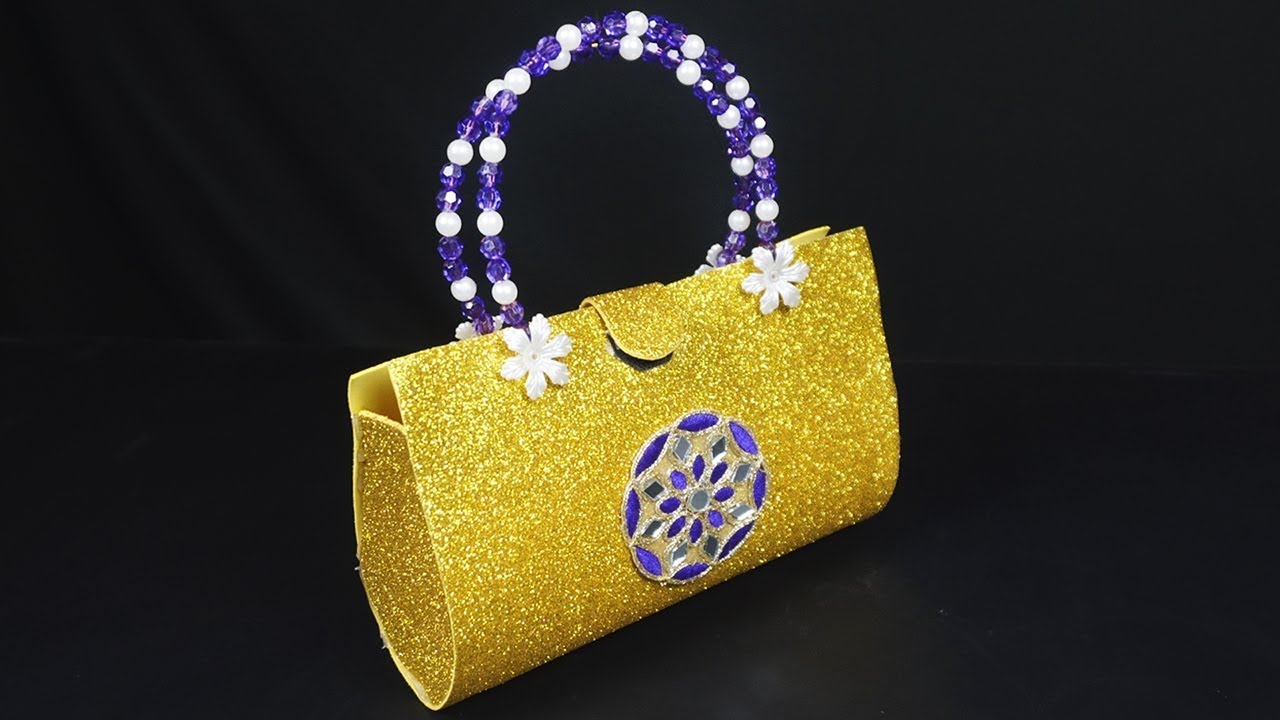 How to Make DIY Foam Sheet Purse | Glitter Foam Sheet Clutch for Womens
