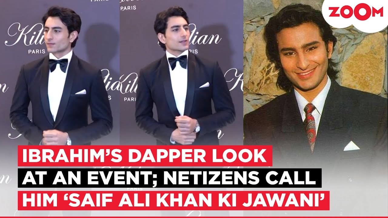 Ibrahim Ali Khan STUNS in black suit; Netizens FORGET trolling him & say: 'Saif Ali Khan ki Jawani'