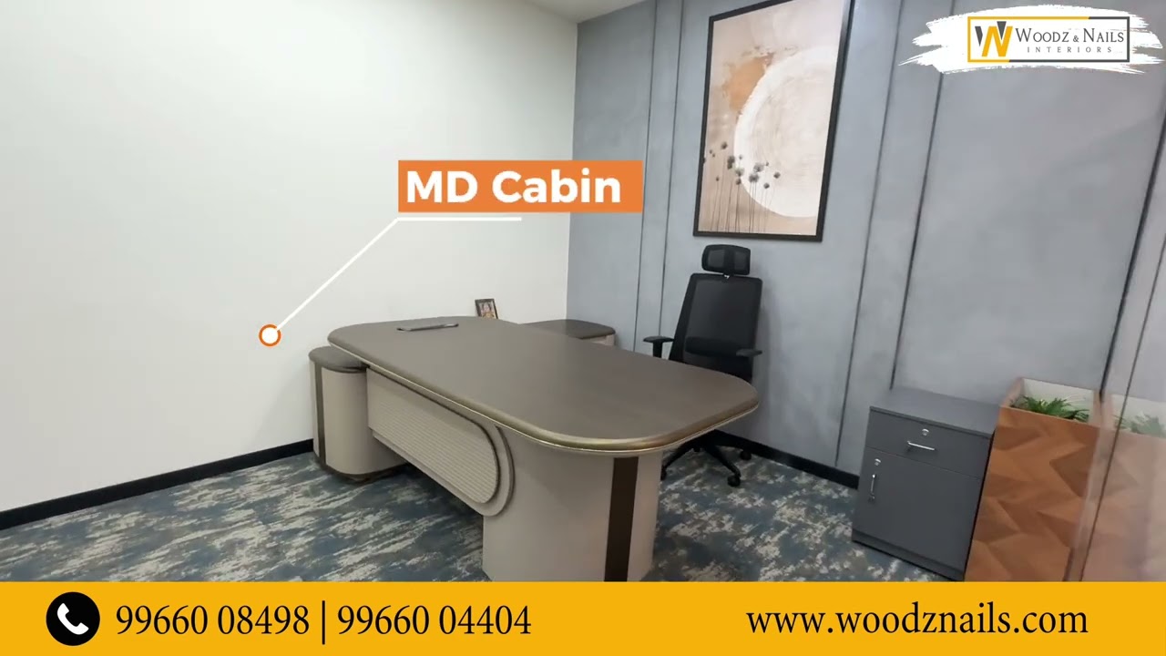 Premium Commercial Office Interior | Vasavi Skycity Flat 408 | Woodz & Nails Interiors