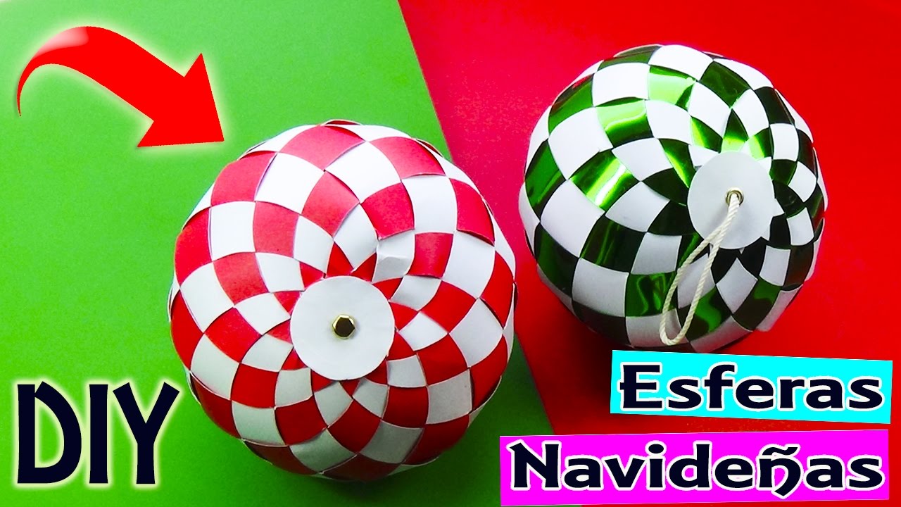 ADORNOS NAVIDEÑOS | Esferas con Cartulina | - Ecobrisa DIY