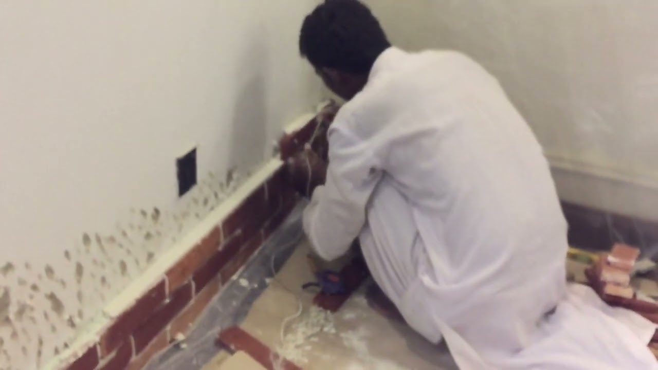 gutka tile lagane wale karigar | face Chennai lagane ka tarika |  Deewar ko Gutka tile |