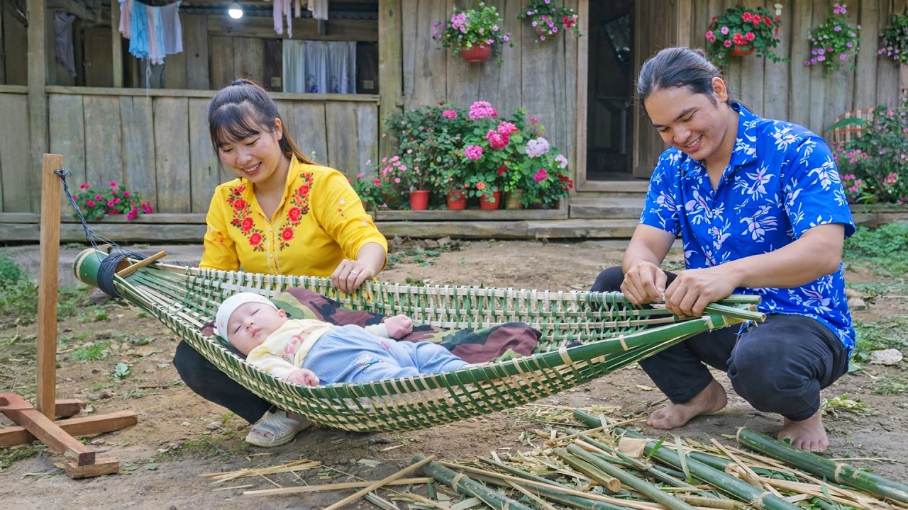 How to Make a Bamboo Hammock for My Son to Use Every Day - Peaceful Farm Life | SURVIVAL ALONE