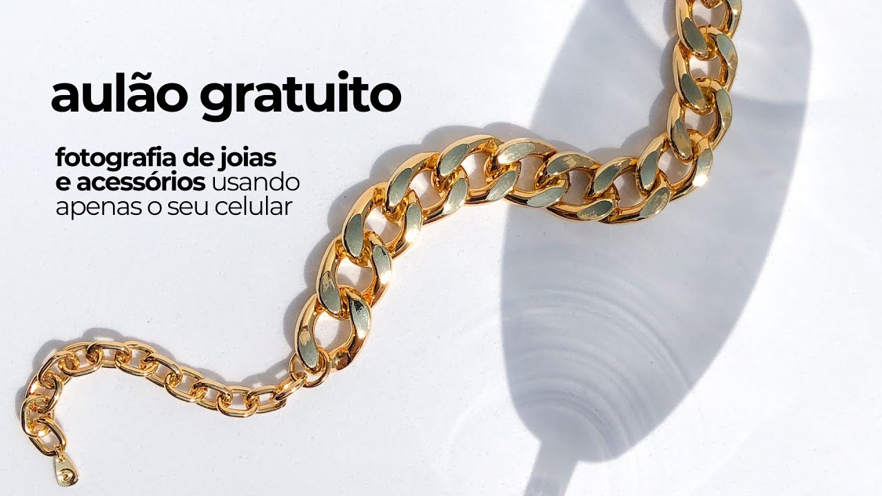 Aulão gratuito de fotografia de joias e acessórios usando apenas o celular.
