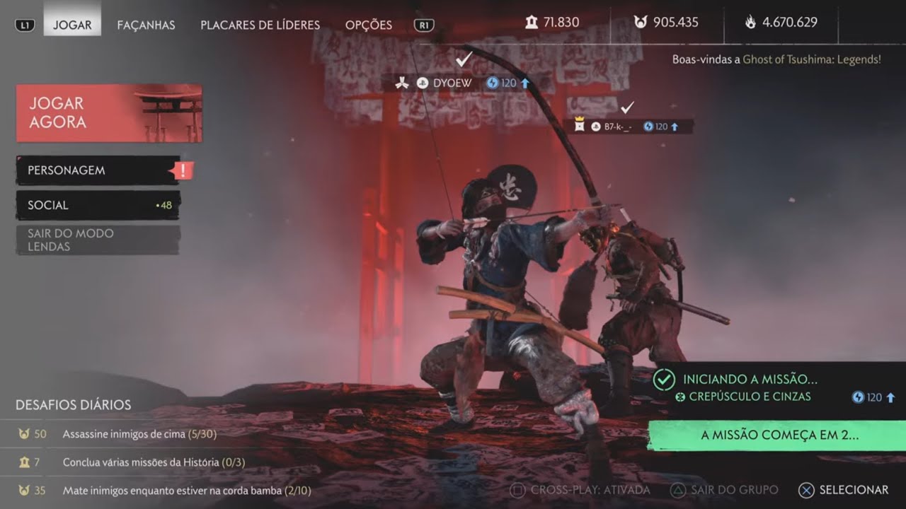 Ghost of Tsushima Hellmode 7/7, dupla Crepúsculo e Cinzas, com B7-k-_-