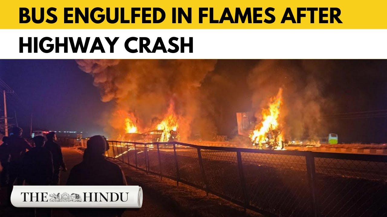 Karnataka bus-truck crash sparks massive fire on NH-48 near Chitradurga