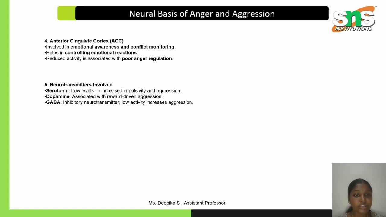 ANGER AND HORMONE | LECTURE VIDEO | PSYCHOLOGY | SNS INSTITUTION