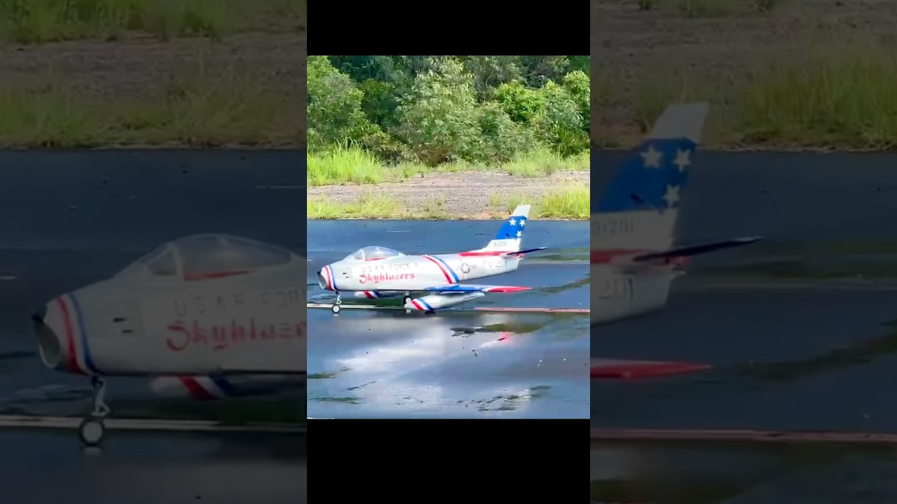 Perfect Landing - HSDJETS F-86 Foam Turbine Sky Blazer Colors Warbird 