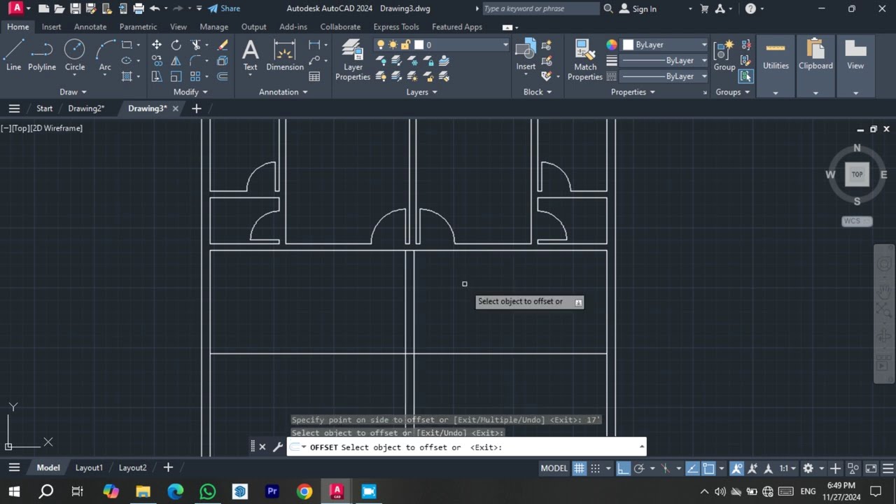 Creating a Complete House Plan in AutoCAD (36x52 Feet)
