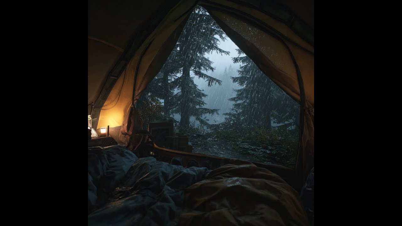 Rain on Tent at Night – 8 Hours Deep Sleep ⛺🌧️