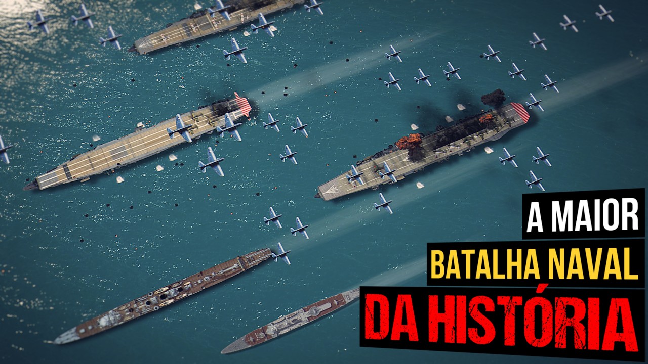 CENAS REAIS! A MAIOR BATALHA NAVAL DA HISTÓRIA E O FIM DOS PORTA-AVIÕES JAPONESES (4K)