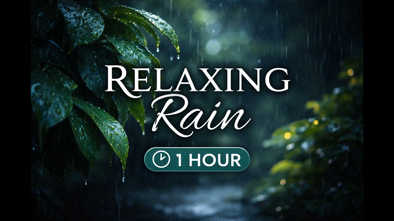 1 Hour of Night Rain with Soft Thunder 🌙 | Deep Sleep & Relaxing Sounds