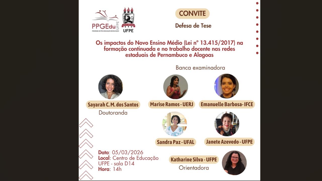 Defesa de Tese de Doutorado de Sayarah Carol Mesquita dos Santos