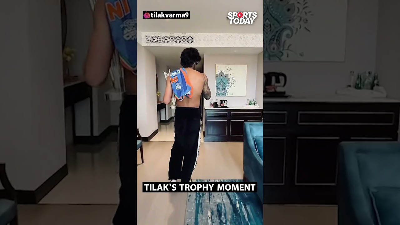 Tilak Varma can&rsquo;t let go of the T20 World Cup trophy! |Sports Today