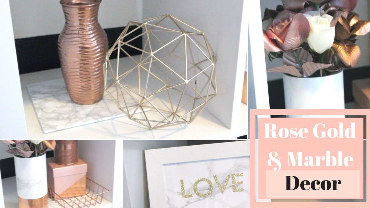 DIY Rose Gold and Marble Room Decor | SIMPLE & EASY Home Office Decor