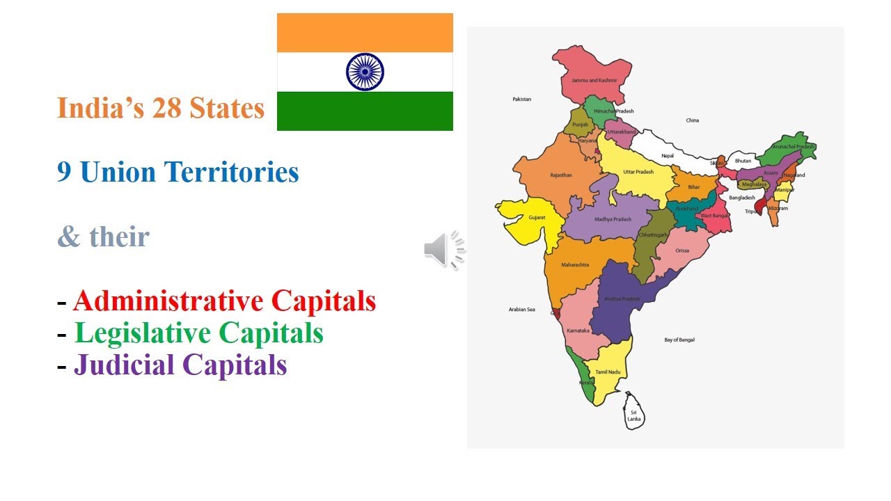 Indian States and its Capitals || Union Territories || Administrative, Legislative ,Judicial Capital