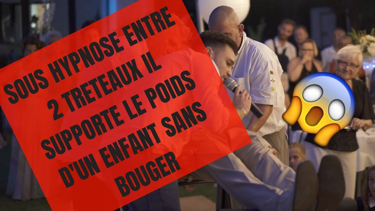 SOUS HYPNOSE... ENTRE 2 TRETEAUX IL SUPPORTE LE POIDS D'UN ENFANT SANS BOUGER !!  💪😱