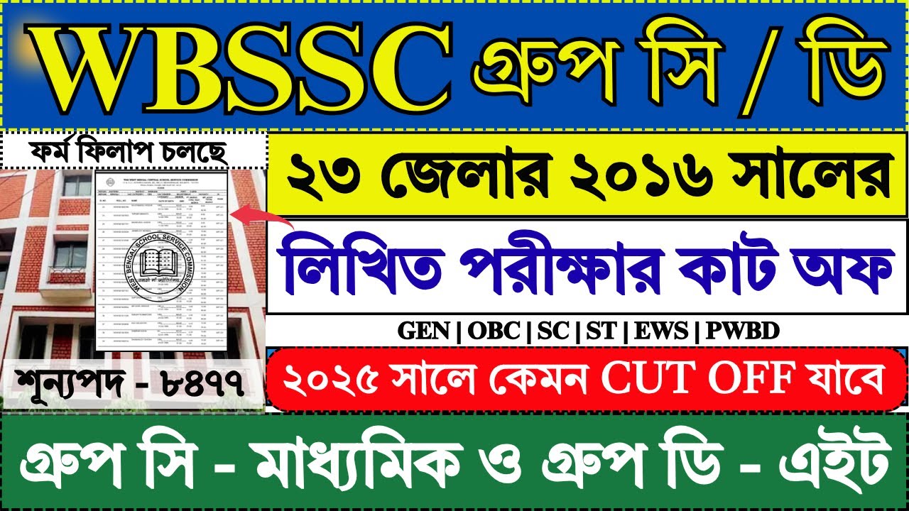 WBSSC গ্রুপ সি ও ডি Expected CUT OFF 2025 Full Analysis । WBSSC Group C & D Recruitment 2025 |