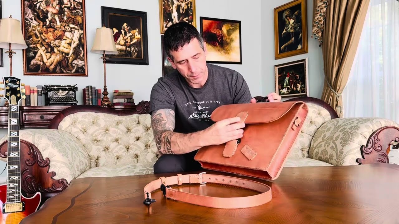 A Real Man’s Briefcase Handmade American Harness Leather Steel Knuckle Handle 2024