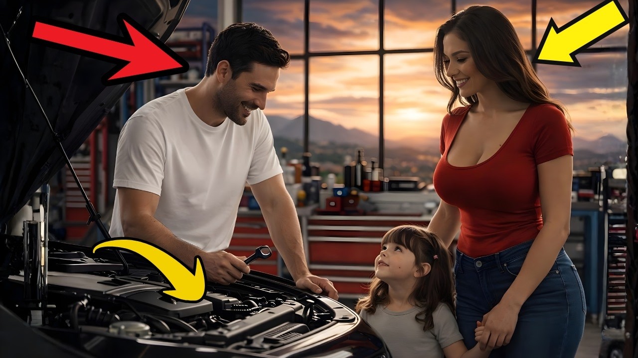 Un padre soltero reparó el coche gratis… Y el susurro de una niña de 8 años lo cambió todo 😱