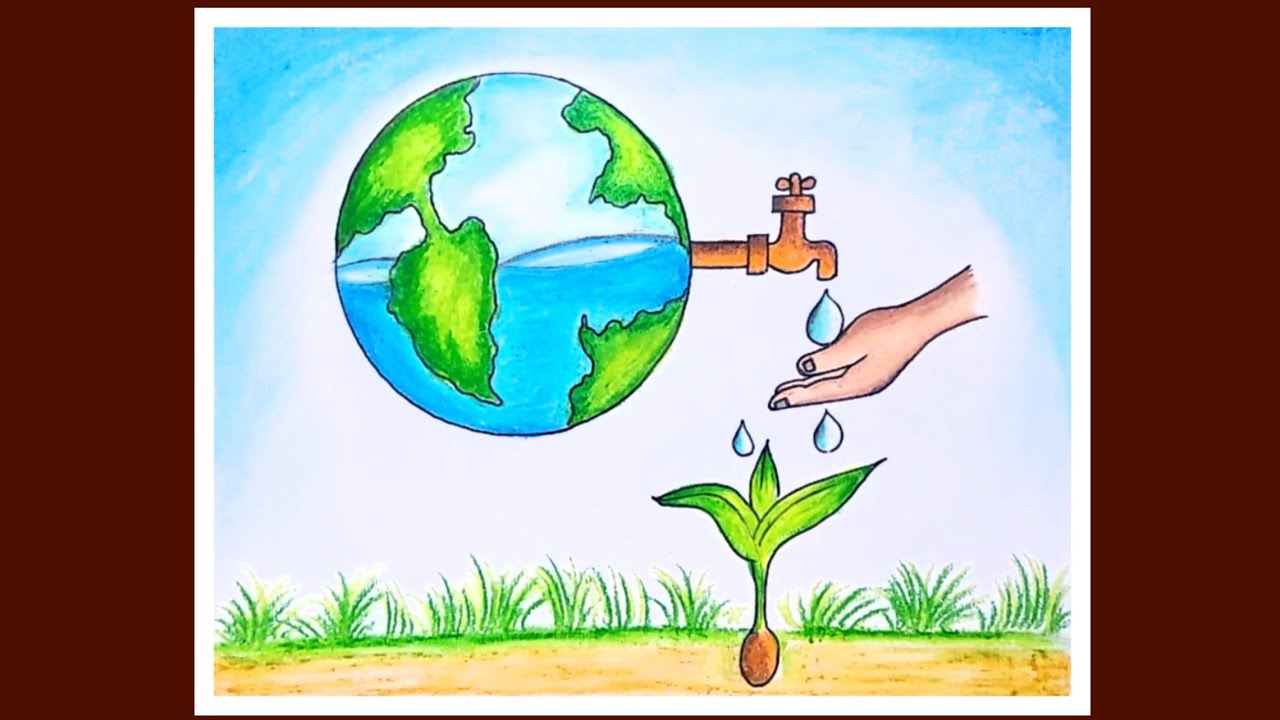 How To Draw Save Water Save Earth Poster | World Environment Day Special Drawing for Beginners