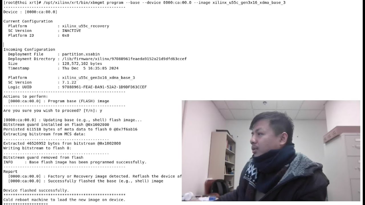 FPGA:  Flash Alveo U55C Card Firmware & SC update on RHEL7.9