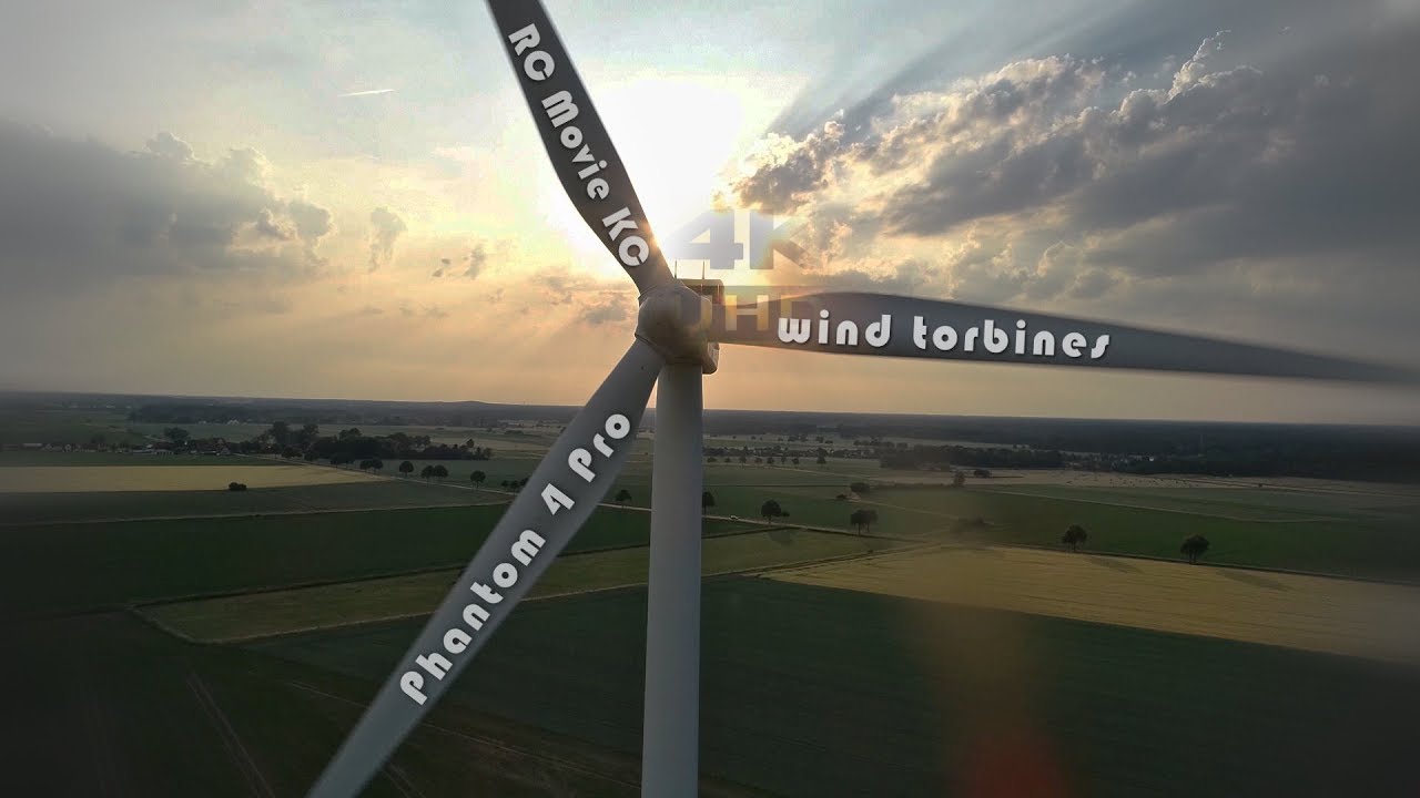Phantom 4 Pro Feld mit Windrädern 4K🅿️4️⃣🅿️®️🅾️