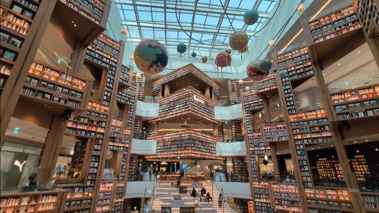Suwon Starfield Library Walking Tour | Suwon | Seoul | South Korea | 4K Video