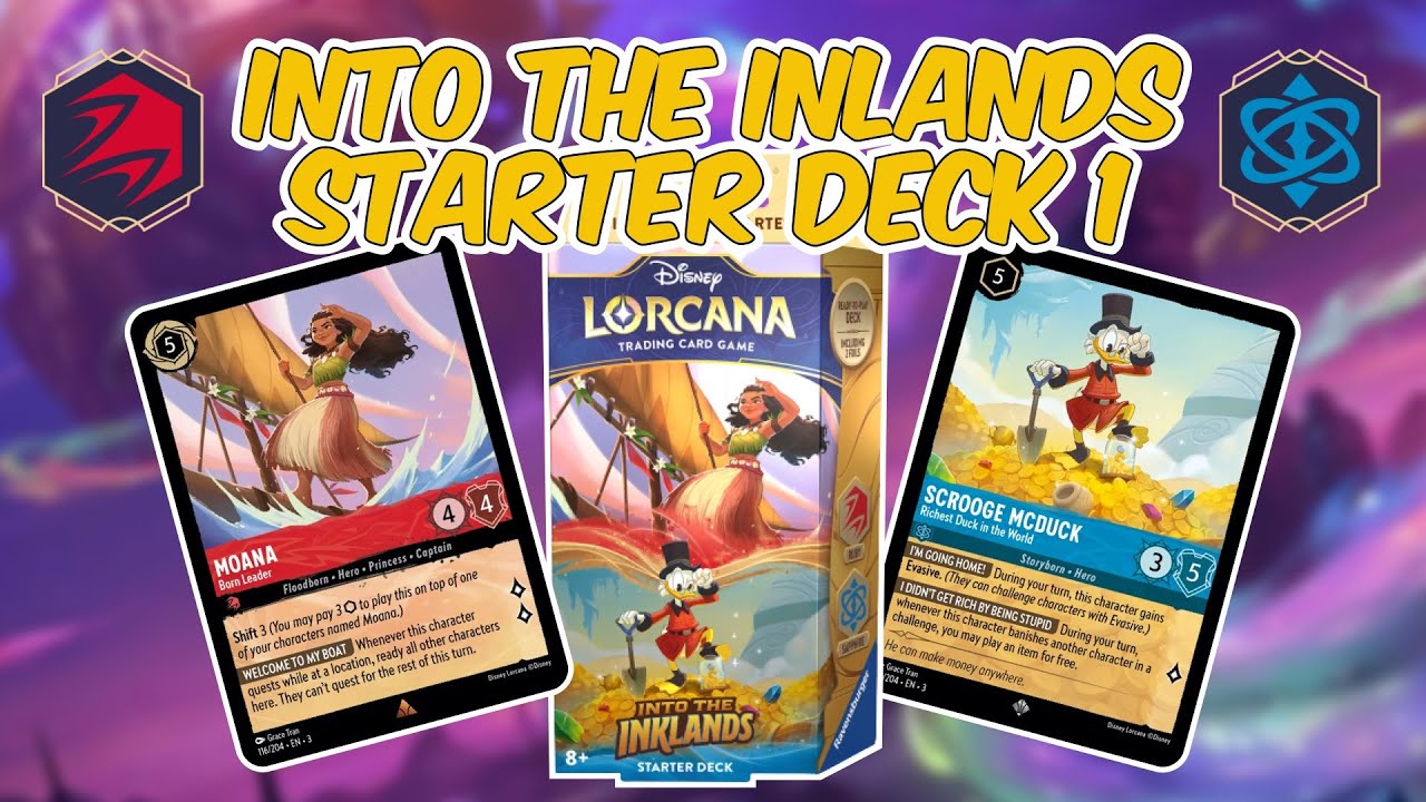 UNBOXING Lorcana Into The Inklands Starter Deck 1 Featuring Moana and Scrooge McDuck