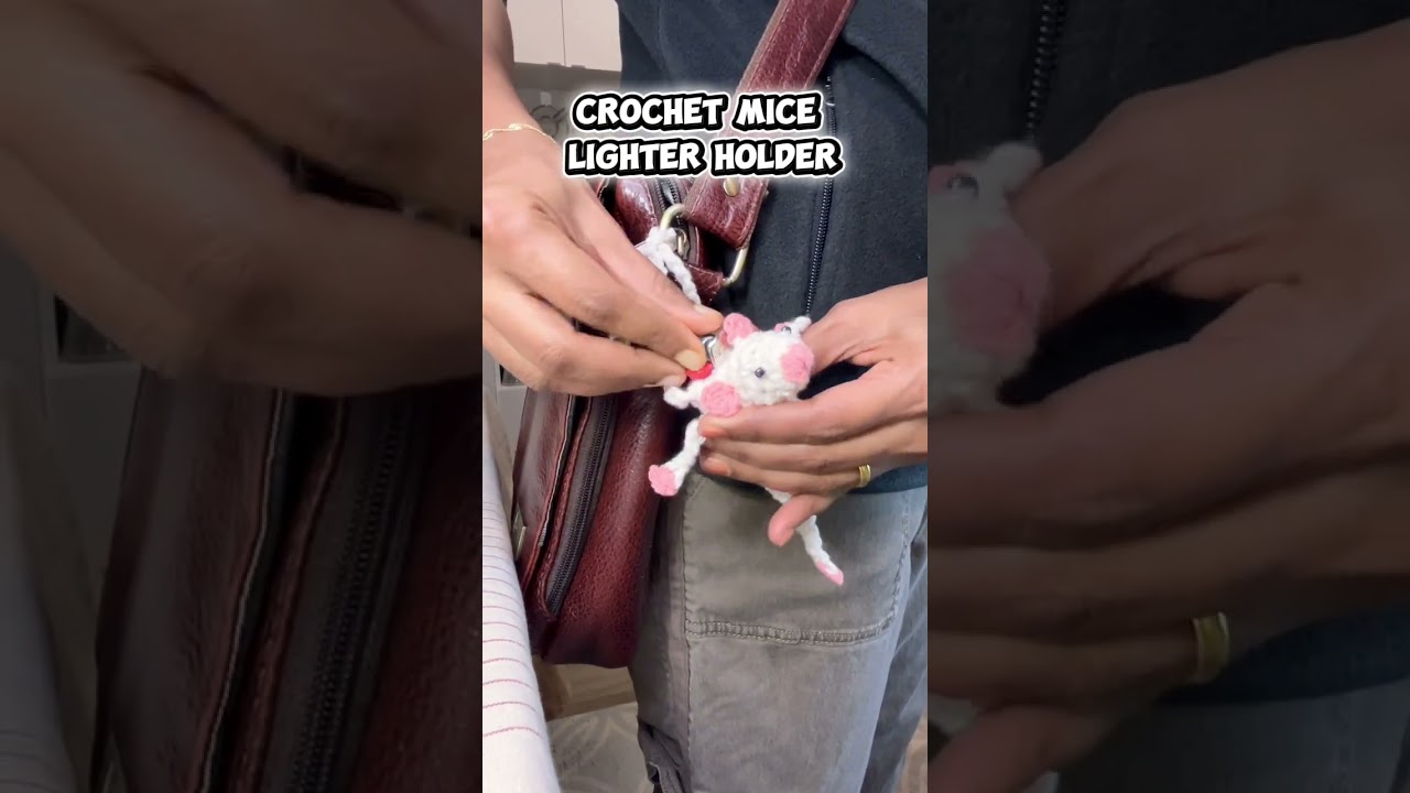 Crochet Mice-Lighter Holder Subscribe,Comment,share for more crochet ideas!