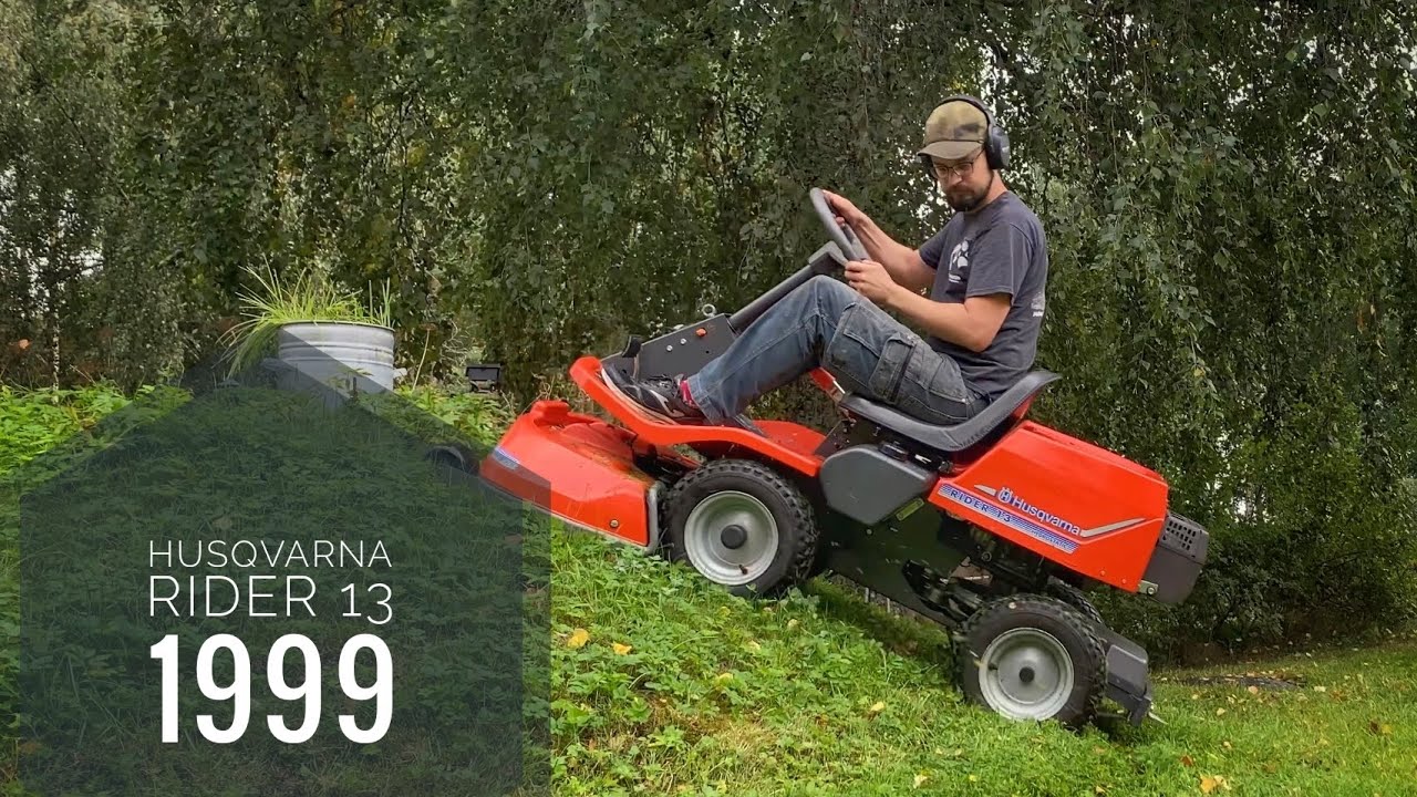 Husqvarna Rider 13 cutting the lawn / klipper gräsmattan 4K 60 fps
