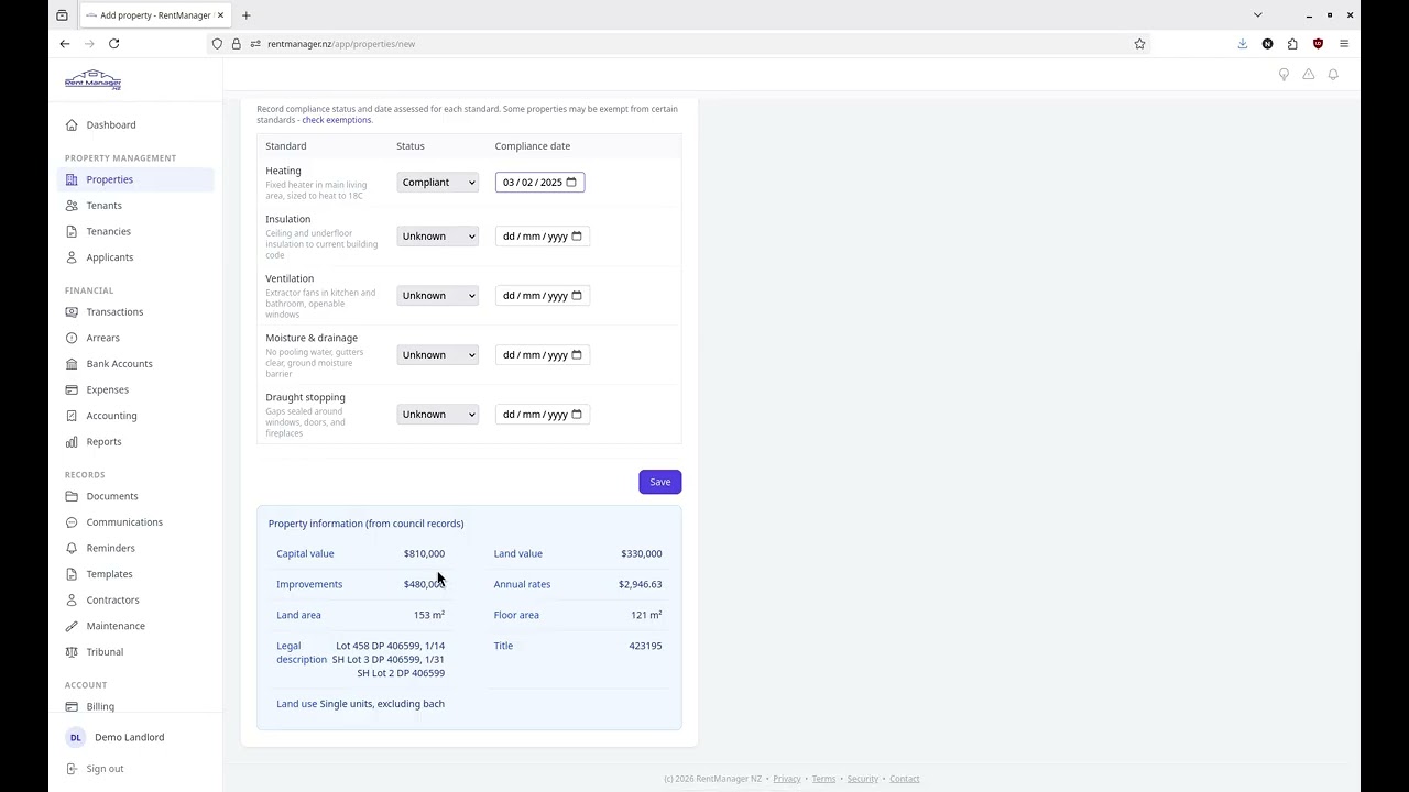 How to add a property on RentManager NZ