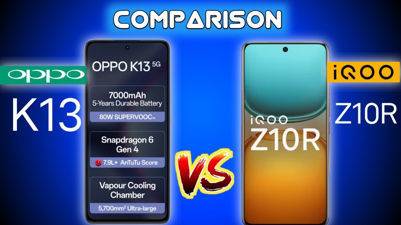 OPPO k13 vs iQOO Z10R : Full comparison 🤔❓ specs display battery camera and more...