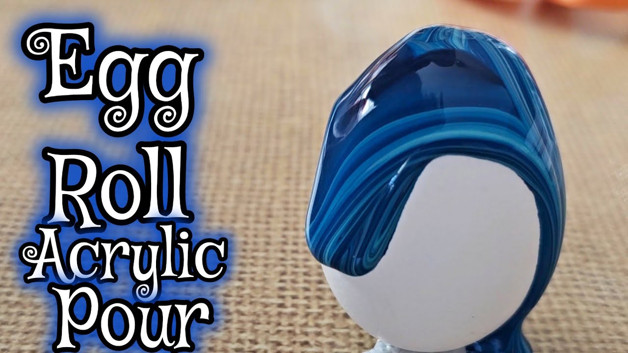 NEW! EGG ROLL! I Made A BIG Painting With An Egg! 🤣 Acrylic Pour Painting.