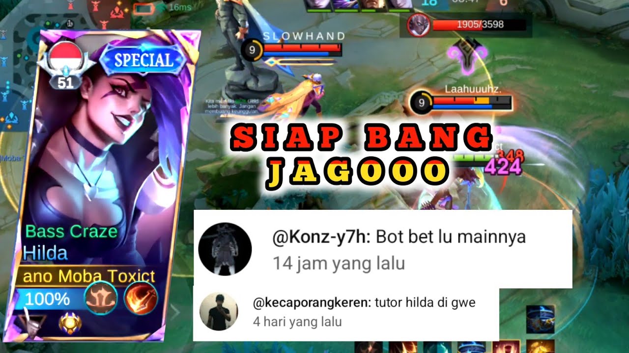 DIKATAIN SAMA NETIZEN GW BOT ‼️ MALAH MW DI KASI TUTOR HILDA ‼️ MOBILE LEGENDS