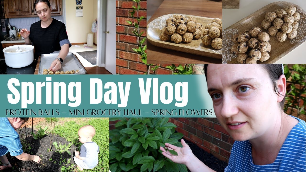 Mennonite Mom of Three Spring Day Vlog, Easy Protein Balls, Outside Spring Clean Up
