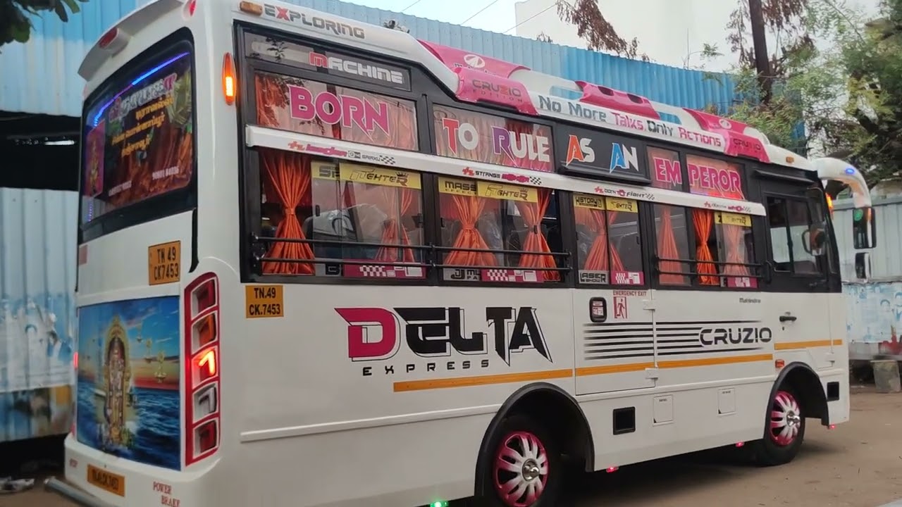 Mahindra CRUZIOBS6 original body Alteration bushback seats glass top minibus mazda eicher Tata LED