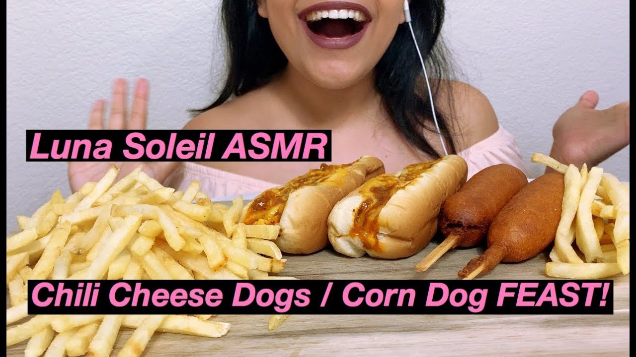 Chili Cheese Hot Dogs / Corn Dog FEAST ASMR / Mukbang