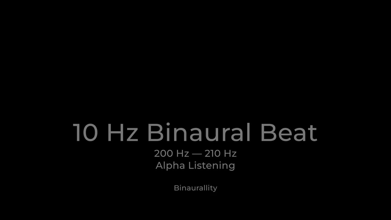 10 Hz Binaural Beat (200–210 Hz) | Alpha Frequency Audio | 15 Min | Dark Screen