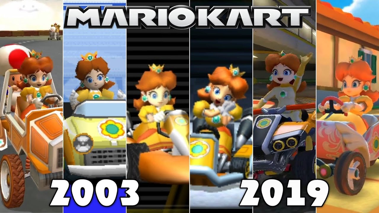 Evolution Of Princess Daisy In Mario Kart Games [2003-2019]