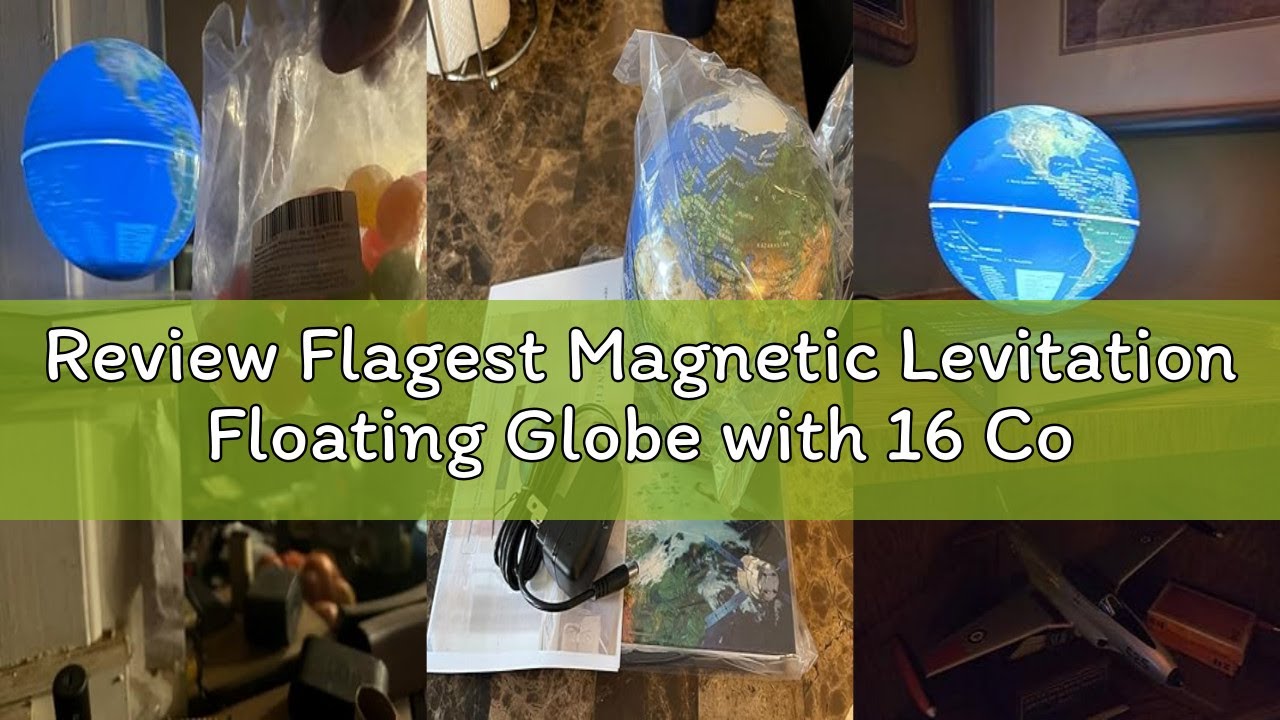 Review Flagest Magnetic Levitation Floating Globe with 16 Colors LED Lights, Rotating Geographic Glo