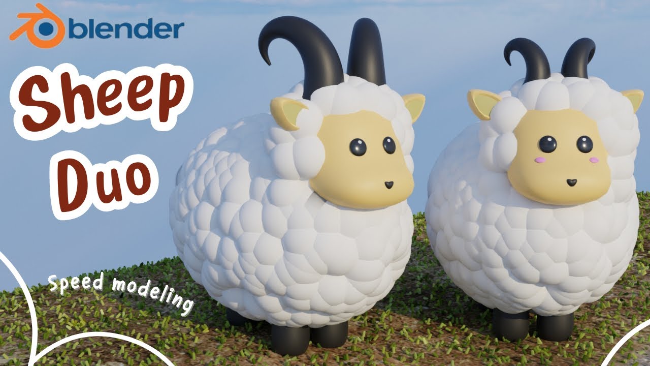 Sheep duo 🐏 Blender’s (speed modeling tutorial)