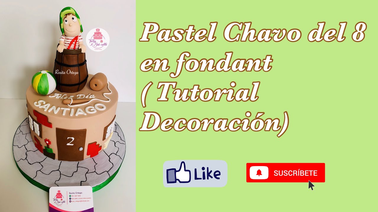 Pastel Chavo del 8 modelado en Fondant (Tutorial de decoración)